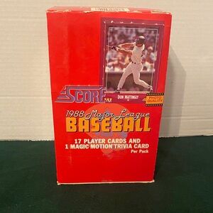 1988 Score baseball MLB Box 36 Sealed Packs With 17 Cards Per Pack Unopened